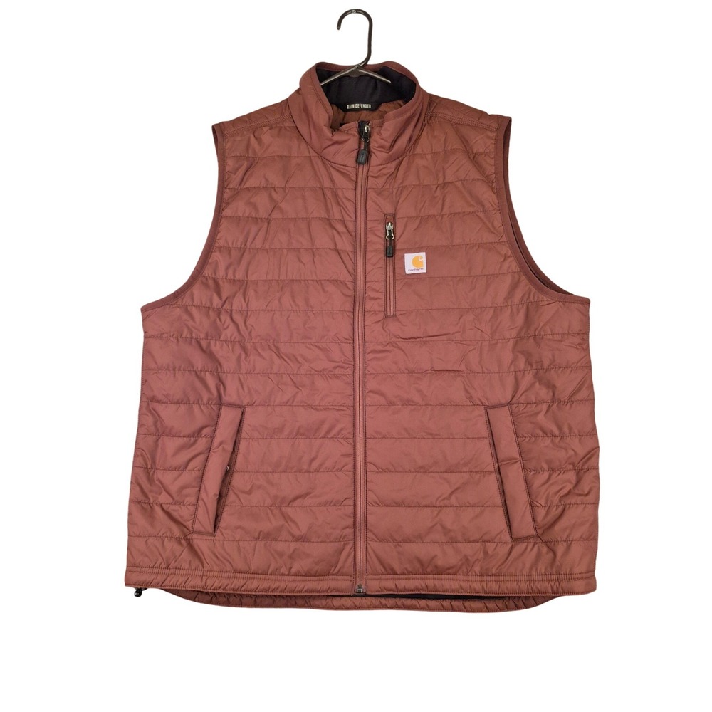 Carhartt Rain Defender Gilliam Vest Burnt Orange Quilted Insulated Jacket XXL